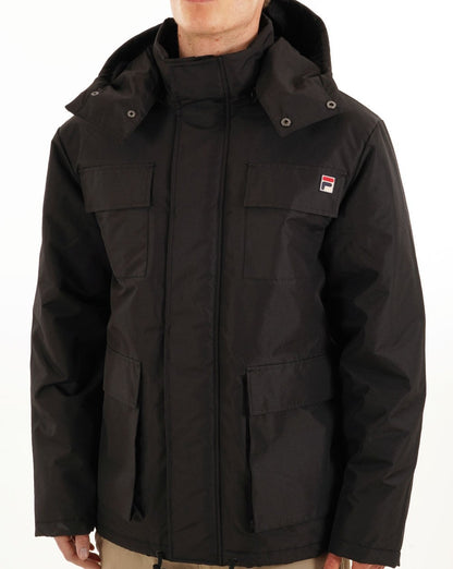 Fila Vintage Steppjacke mit 4 Taschen, Schwarz