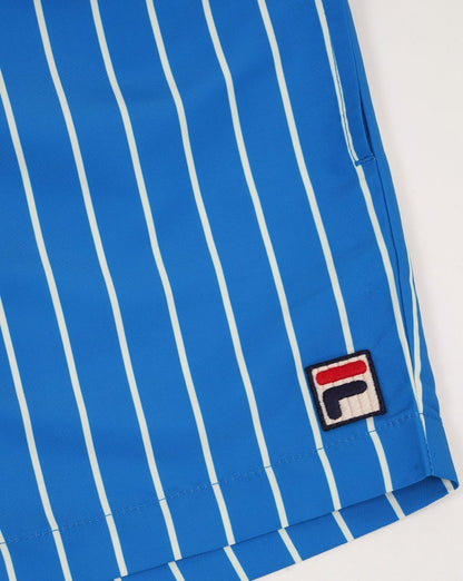 Fila Vintage Nadelstreifen-Badeshorts Blau/Zitrone