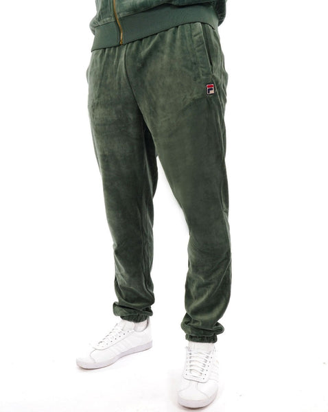 Fila Vintage Premium Velour Track Pants Dark Forest