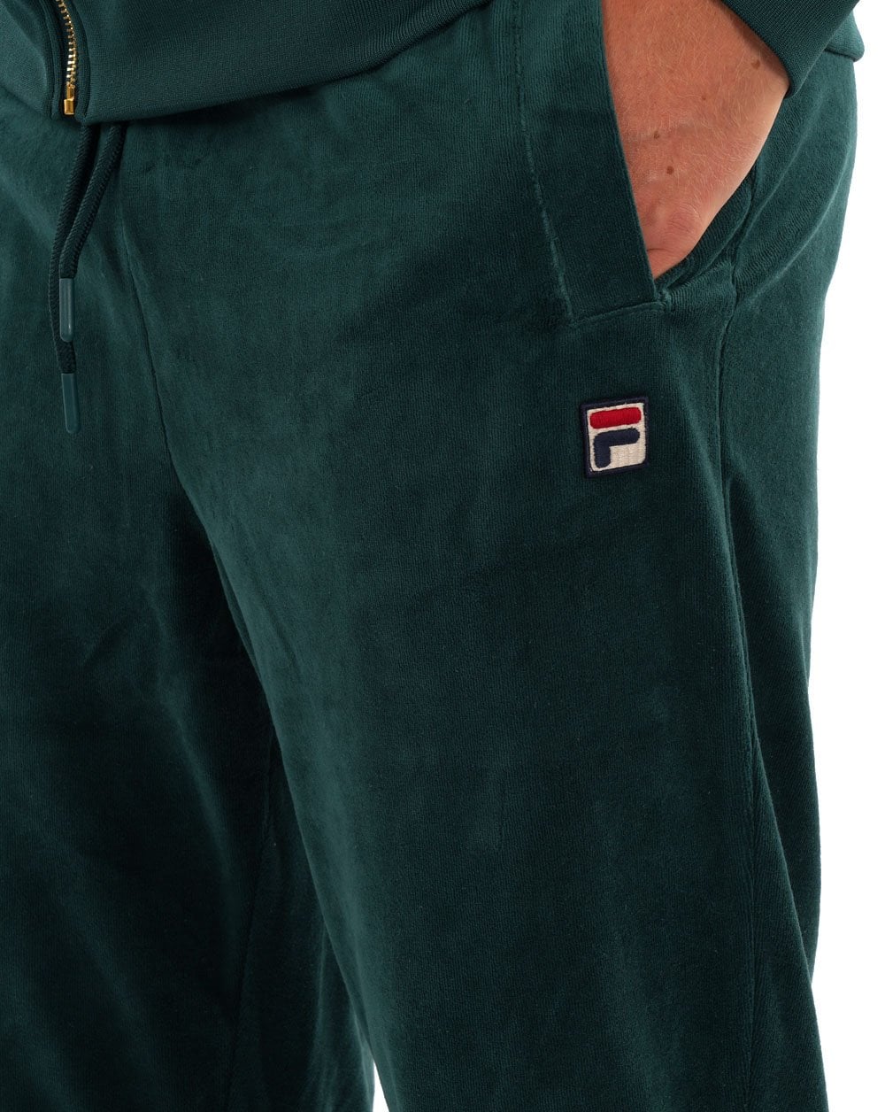 Fila Vintage Premium Velours Trainingshose Dunkelgrün