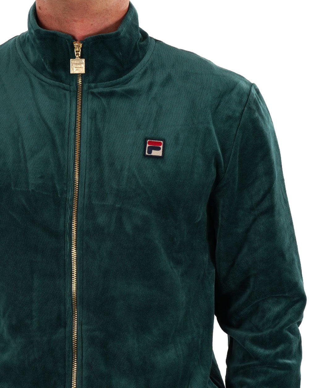 Fila Vintage Premium Velours Trainingsjacke Dunkelgrün