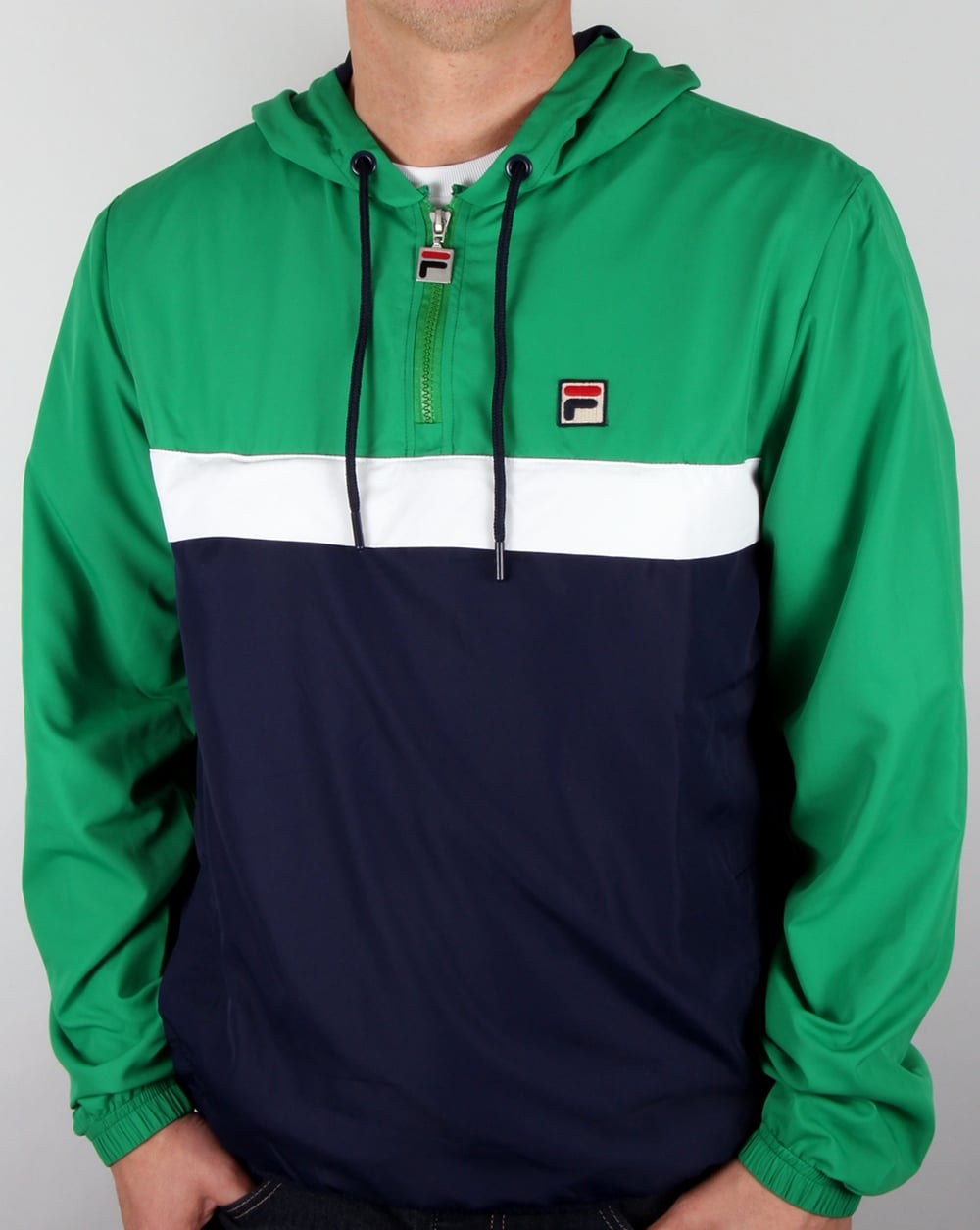 Fila Vintage Qtr Zip Overhead Jacket Navy Green