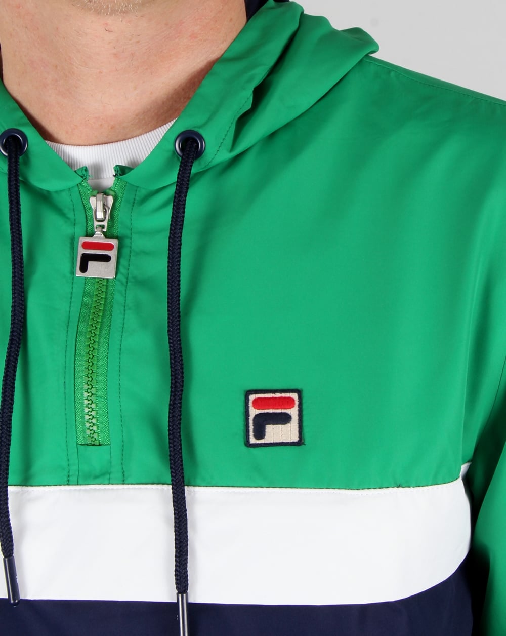 Fila Vintage Qtr Zip Overhead Jacket Navy Green