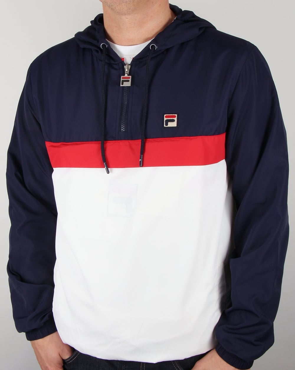 Fila Vintage Qtr Zip Overcoat Marineblau/Weiß/Rot