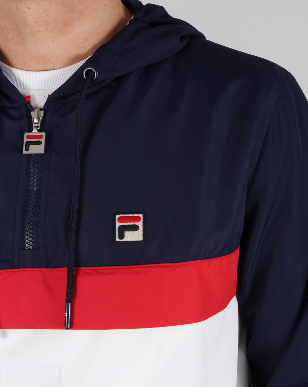 Fila Vintage Qtr Zip Overcoat Marineblau/Weiß/Rot