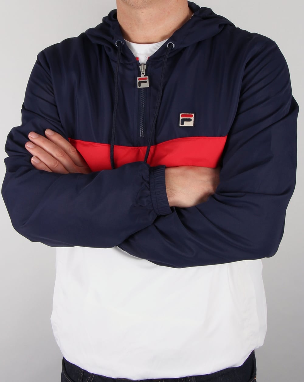 Fila Vintage Qtr Zip Overhead Jacket Navy/White/Red