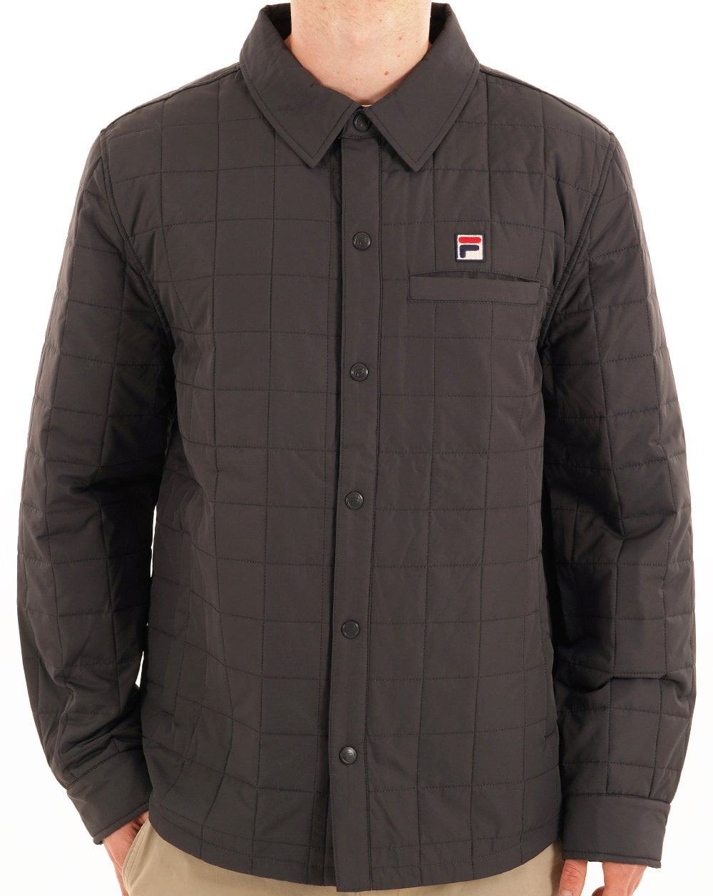 Fila Vintage Quilted Over Shirt Charcoal