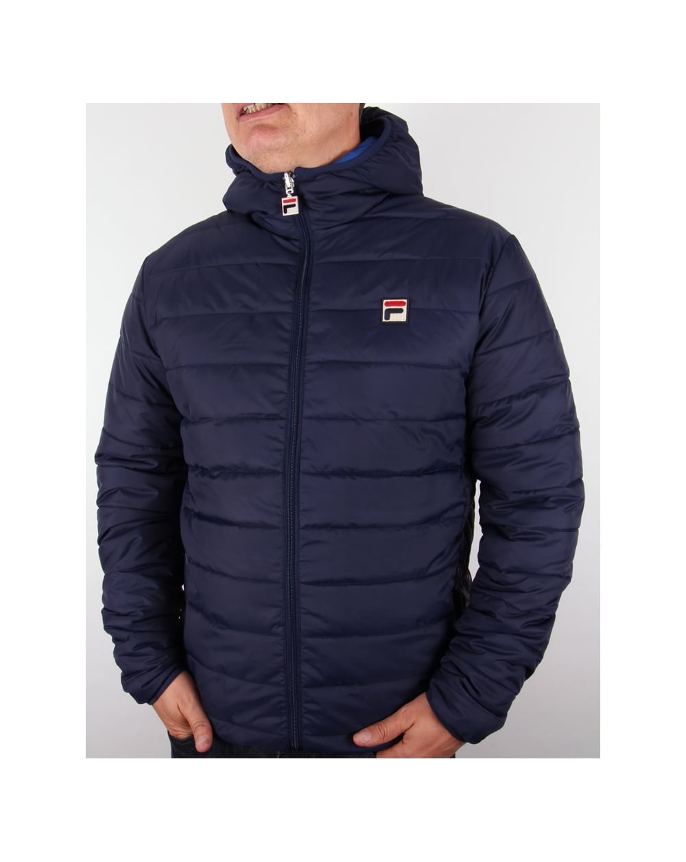 Fila Vintage Wendbare Pufferjacke Marineblau/Royalblau