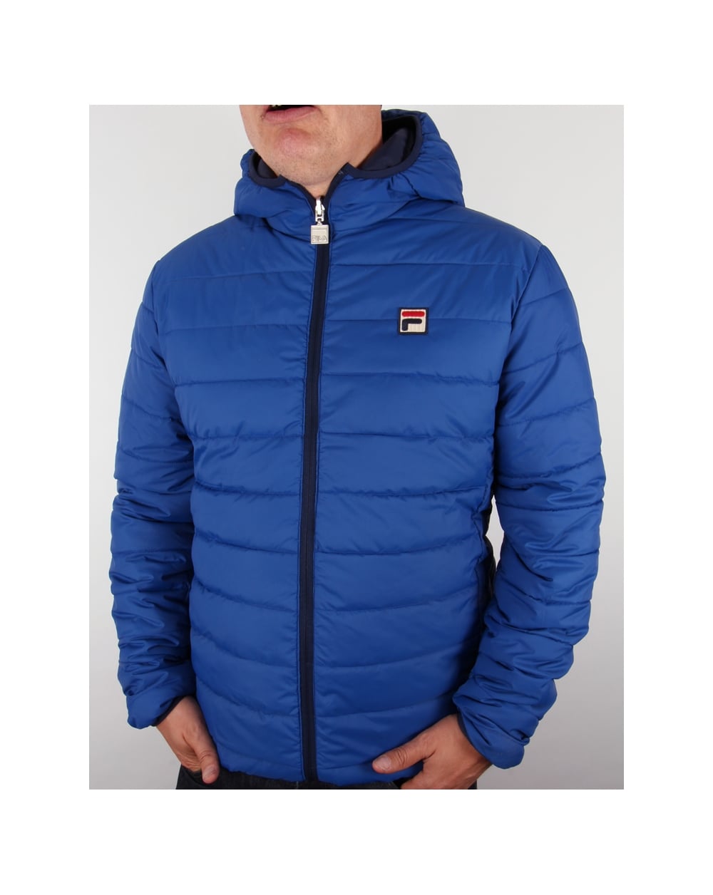 Fila Vintage Wendbare Pufferjacke Marineblau/Royalblau