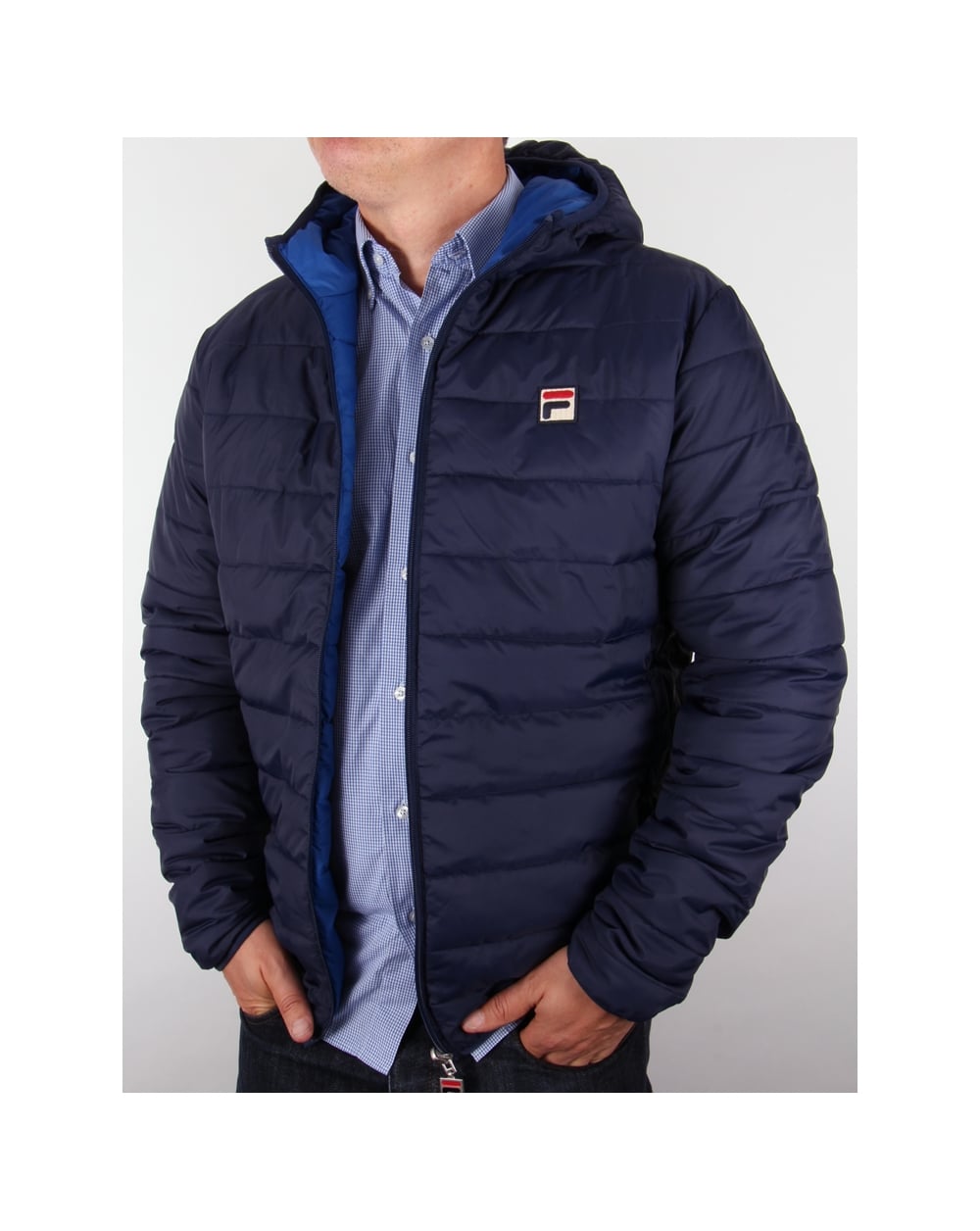 Fila Vintage Wendbare Pufferjacke Marineblau/Royalblau