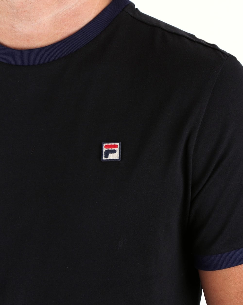 Fila Vintage Ringer T-Shirt Schwarz