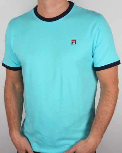 Fila Vintage Ringer T-Shirt Blue Radience