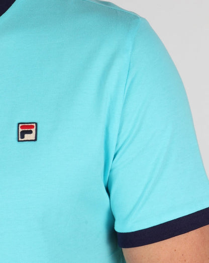 Fila Vintage Ringer T-Shirt Blue Radience
