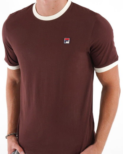 Fila Vintage Ringer T-Shirt Braun/Off-White