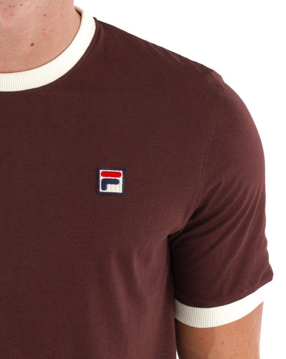Fila Vintage Ringer T-Shirt Braun/Off-White