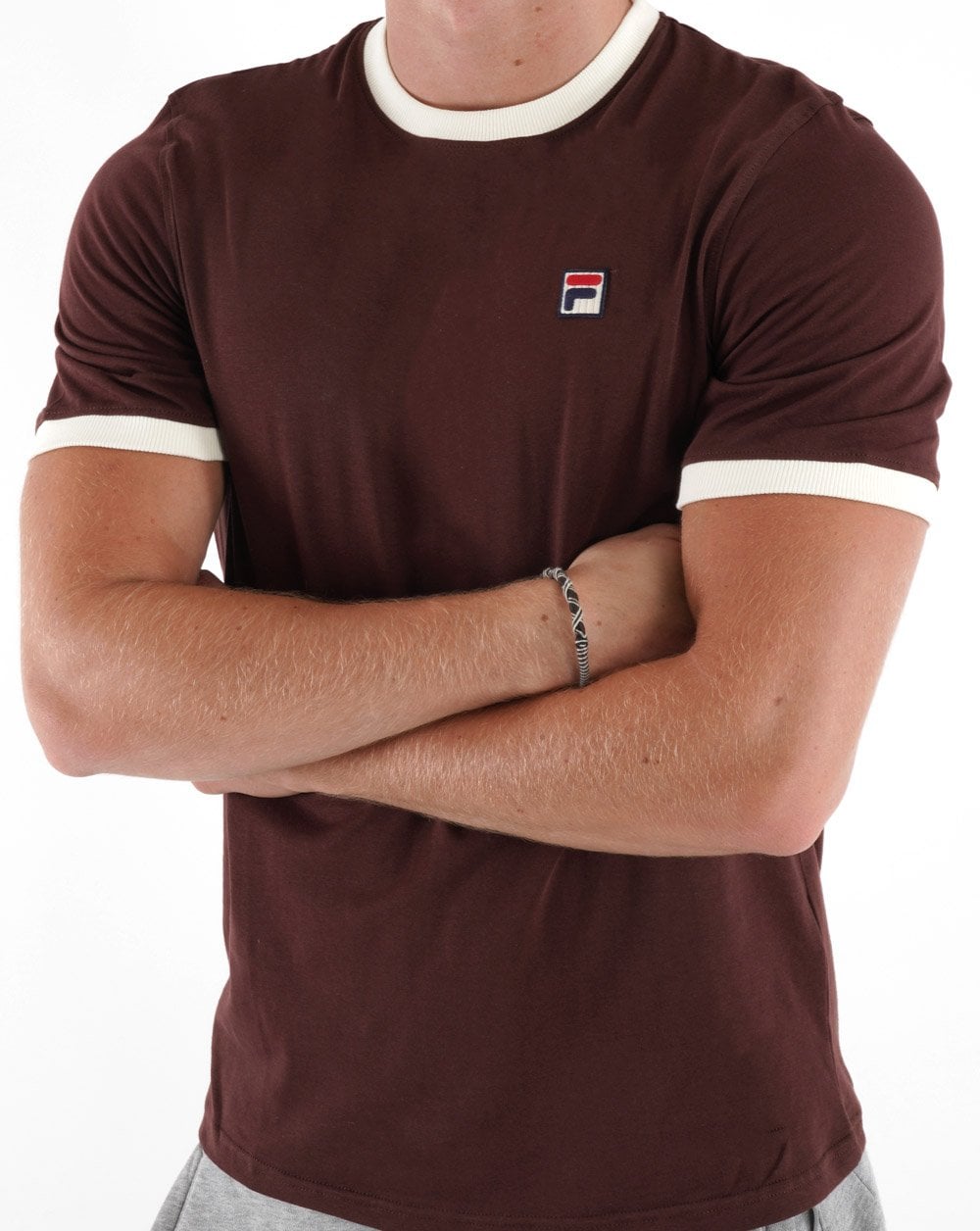 Fila Vintage Ringer T-Shirt Braun/Off-White