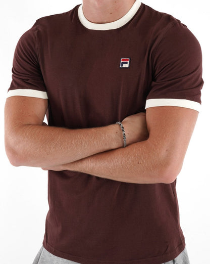 Fila Vintage Ringer T-Shirt Braun/Off-White