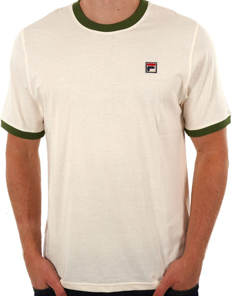 Fila Vintage Ringer T Shirt Gardenia/Green