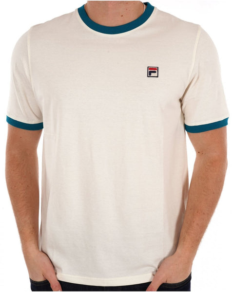 Fila Vintage Ringer T Shirt Gardenia Lagoon