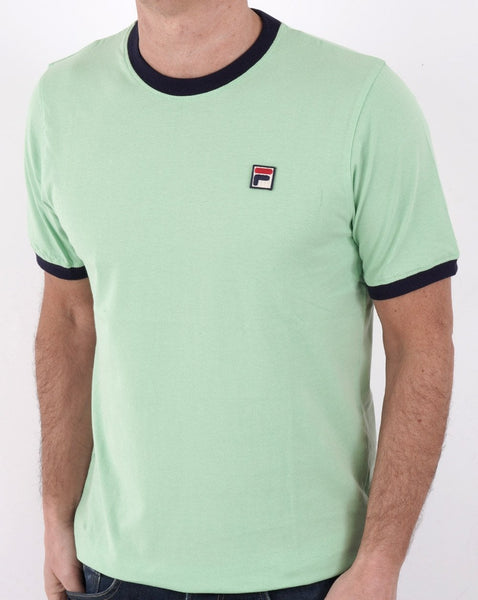 Fila Vintage Ringer T Shirt Green/Navy