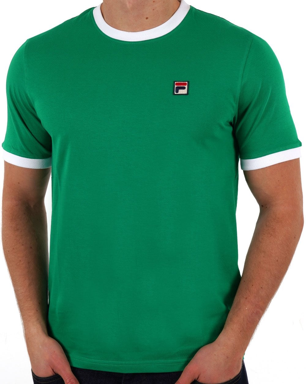 Fila Vintage Ringer T-Shirt Grün/Weiß
