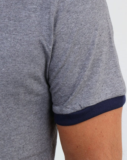 Fila – Vintage Ringer-T-Shirt in Grau mit Twist