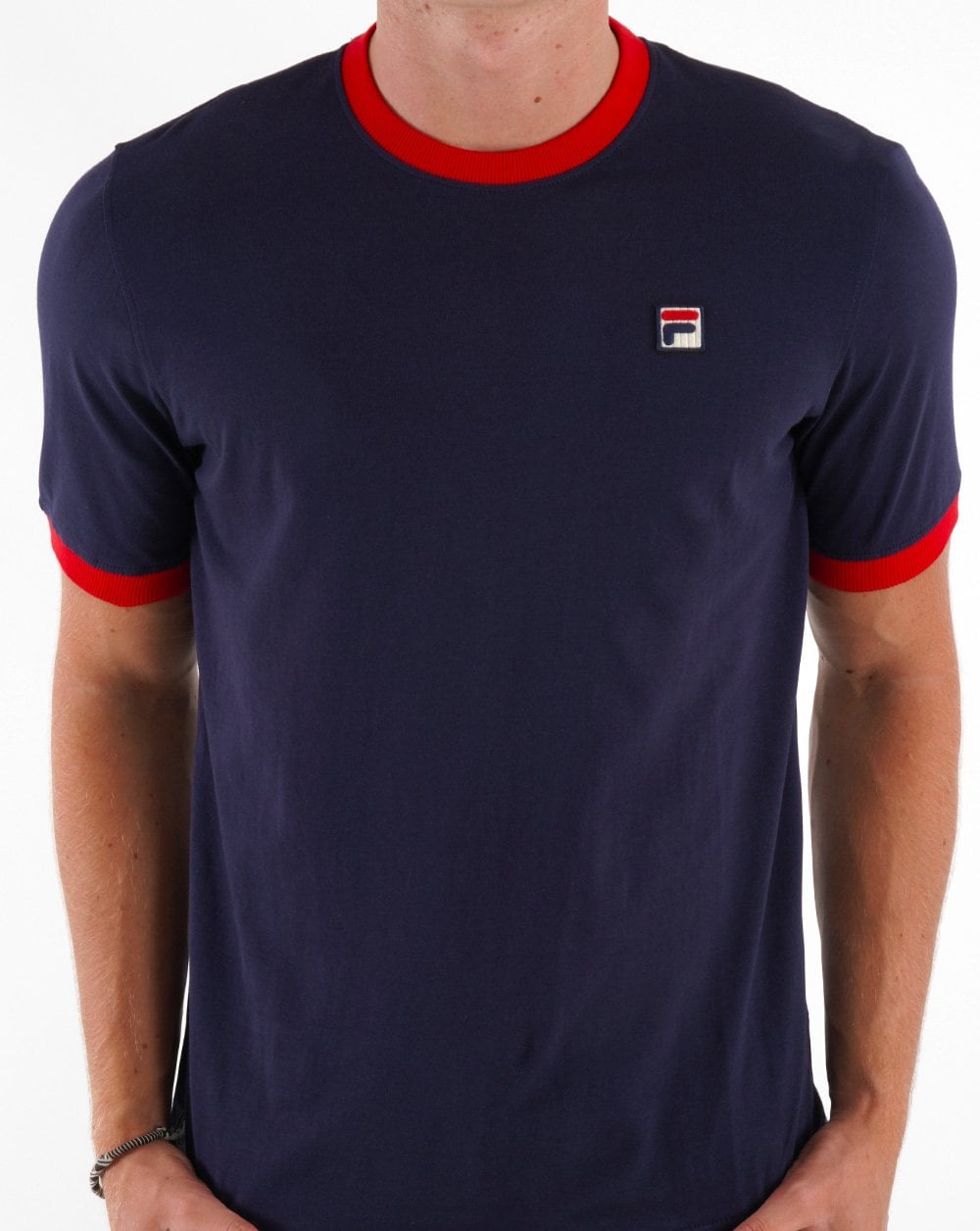 Fila Vintage Ringer T-Shirt Marineblau/Rot
