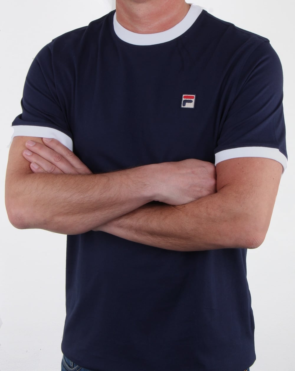 Fila Vintage Ringer T-Shirt Marineblau