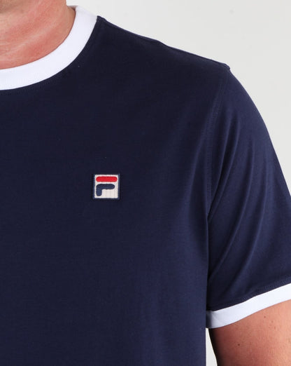 Fila Vintage Ringer T-Shirt Marineblau