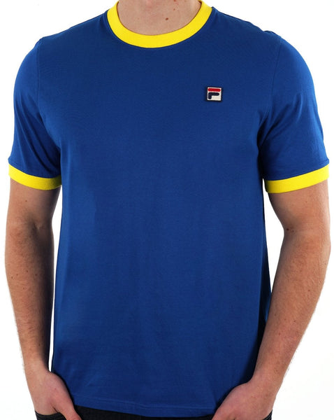 Fila Vintage Ringer T Shirt Royal Blue/Yellow