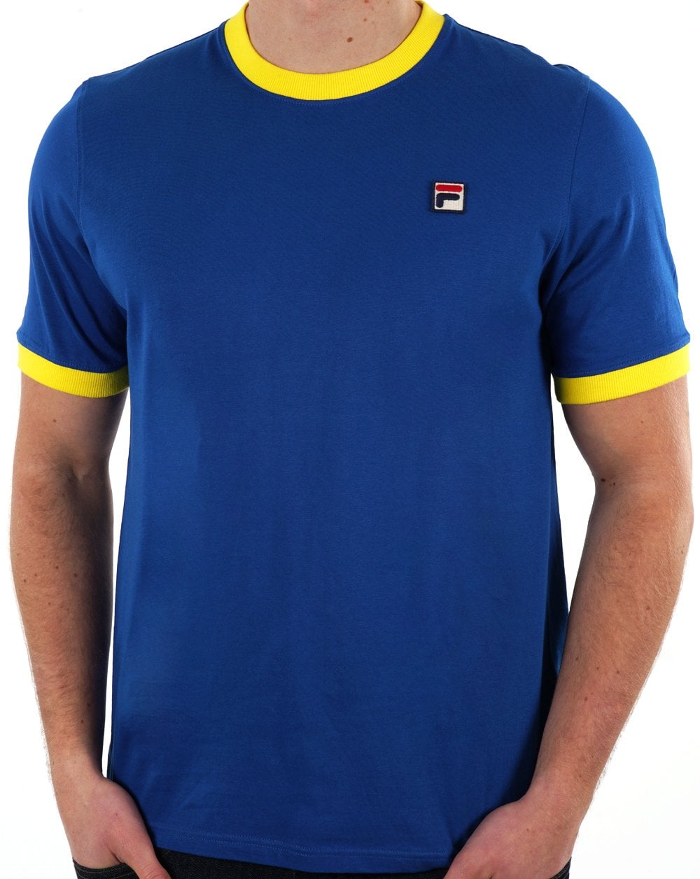 Fila Vintage Ringer T-Shirt Königsblau/Gelb
