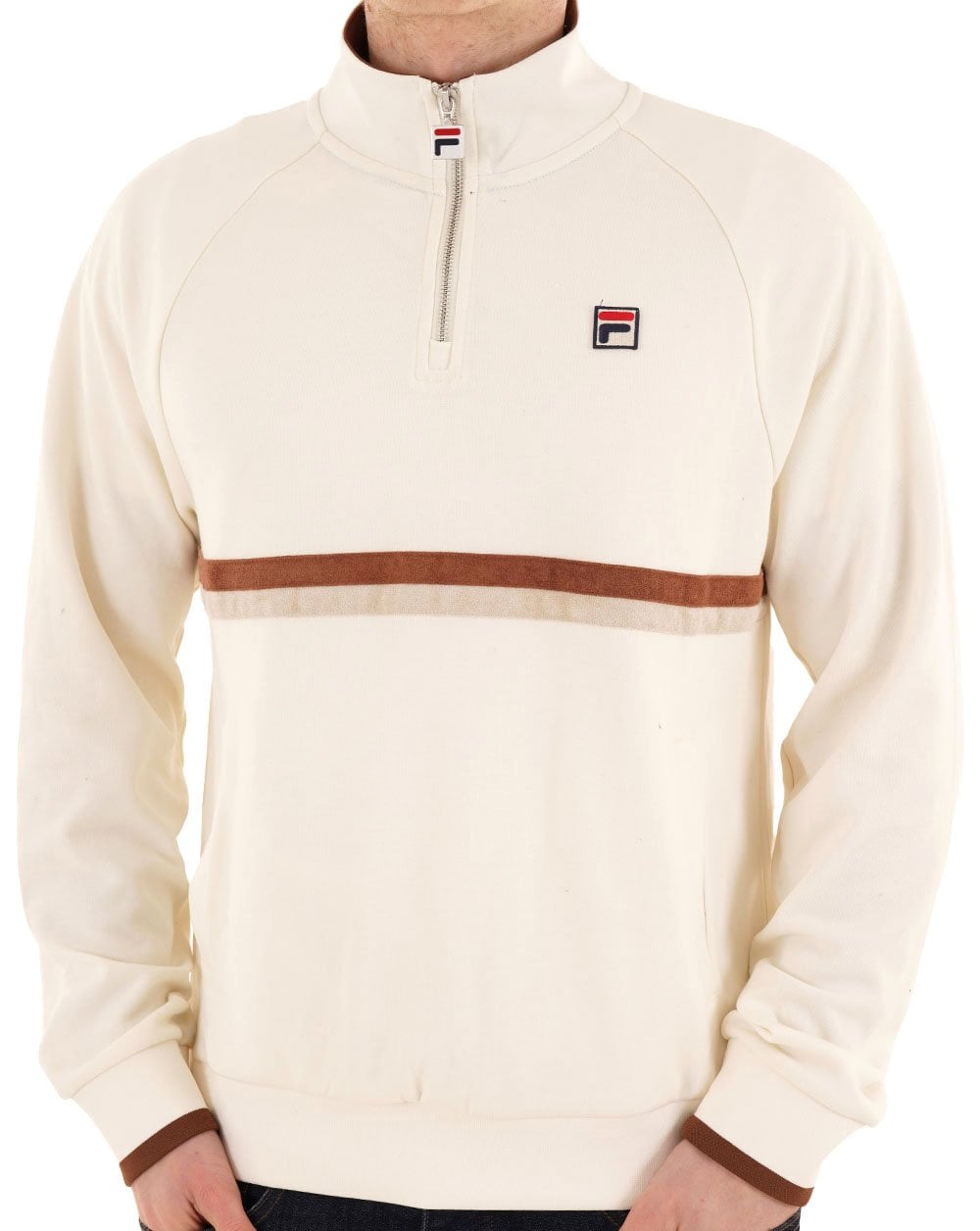 Fila Vintage Rolando 1/4 Zip Sweatshirt Gardenia