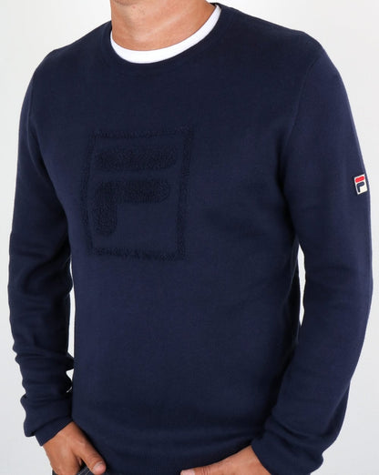 Fila Vintage Savoldi Rundhalspullover Marineblau