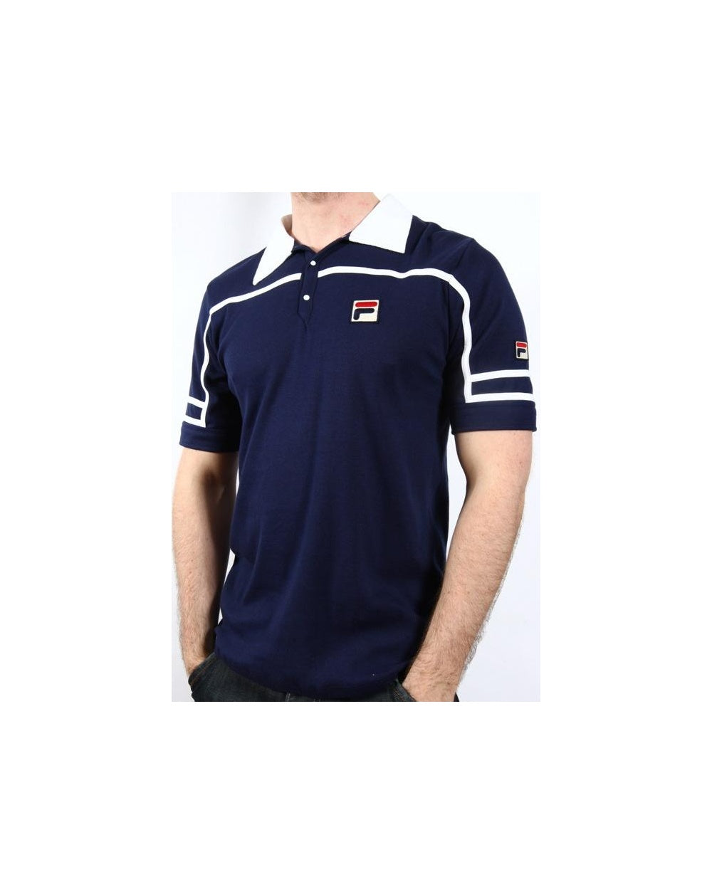 Fila Vintage Sertorio Polo Shirt Navy/white