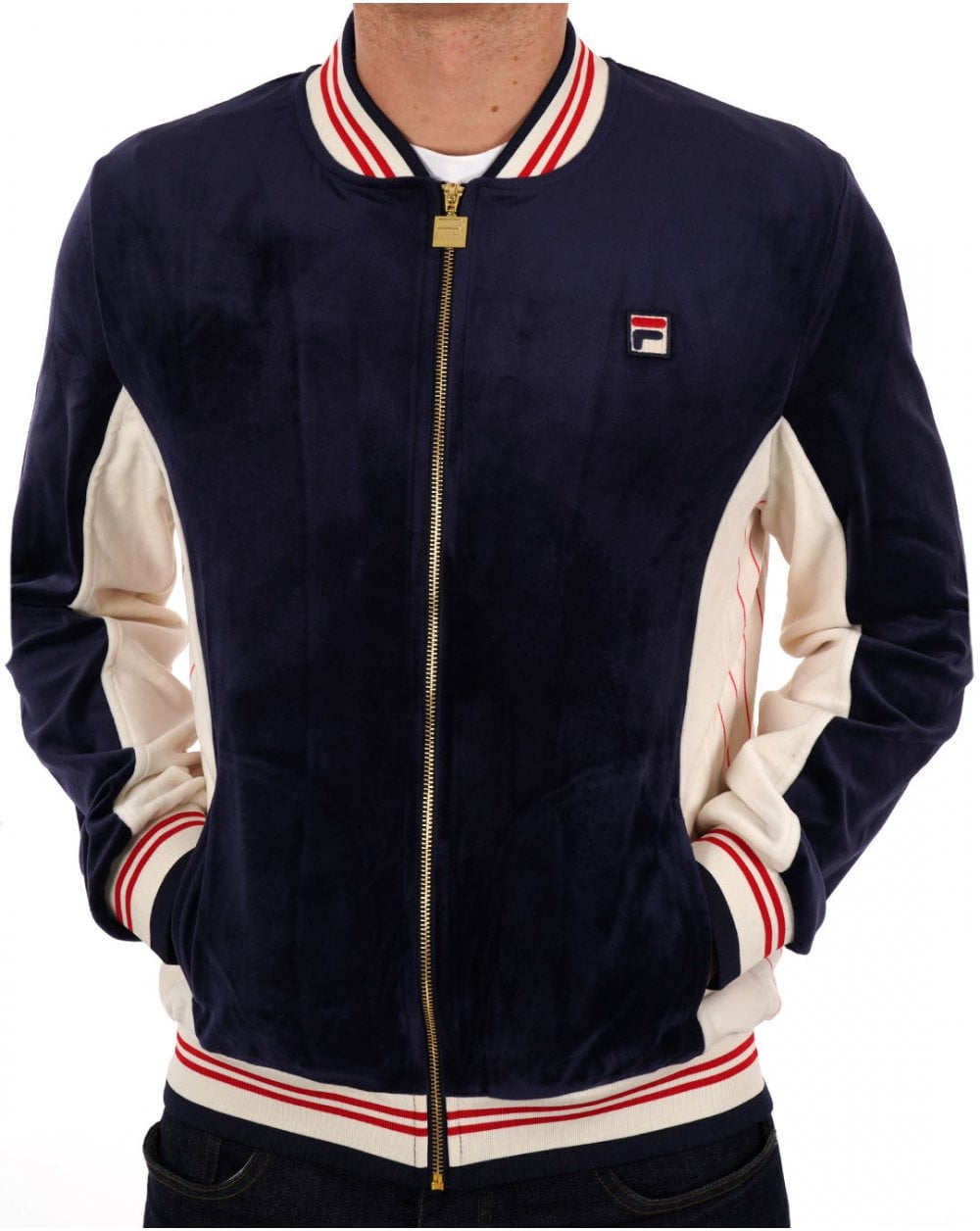 Fila Vintage Settanta Velour MK1 Trainingsoberteil, Marineblau