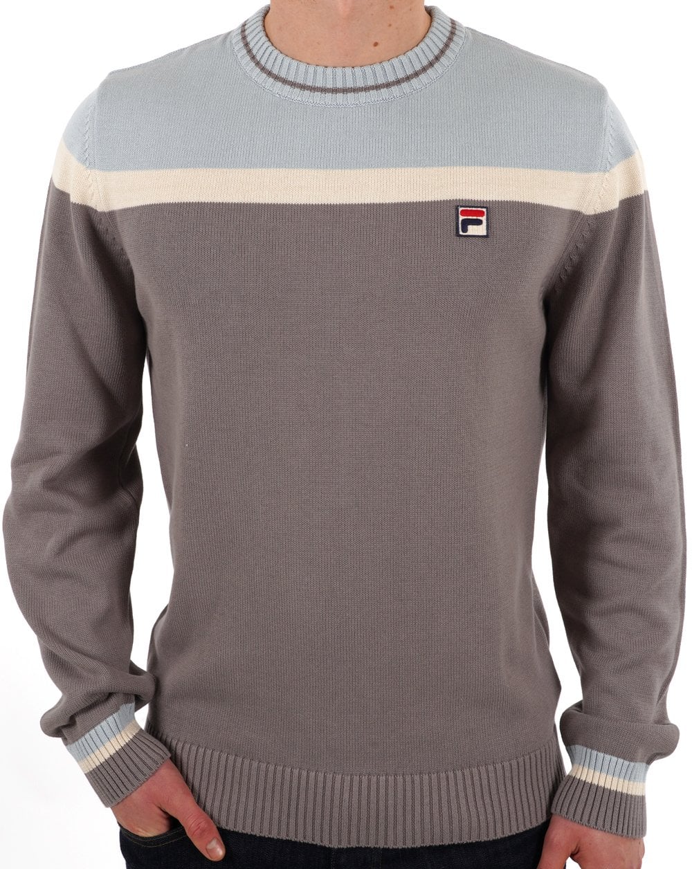 Fila Vintage Siro Rundhals-Strickpullover Grau