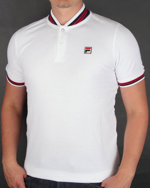 Fila Vintage Skippa Polo Shirt White/Navy/Red