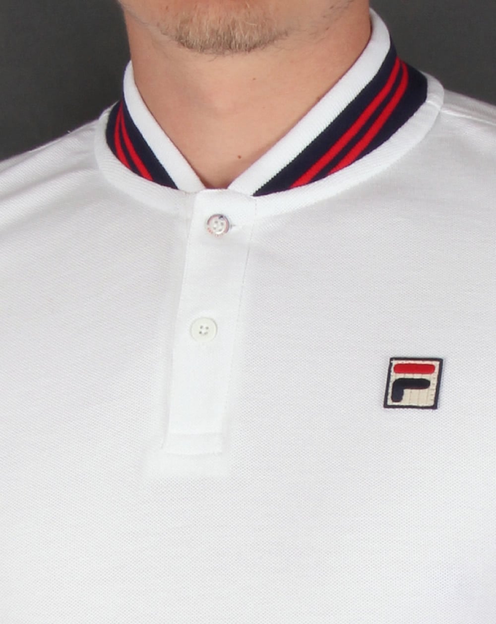Fila Vintage Skippa Polo Shirt White/Navy/Red