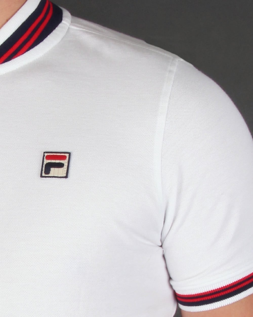 Fila Vintage Skippa Polo Shirt White/Navy/Red