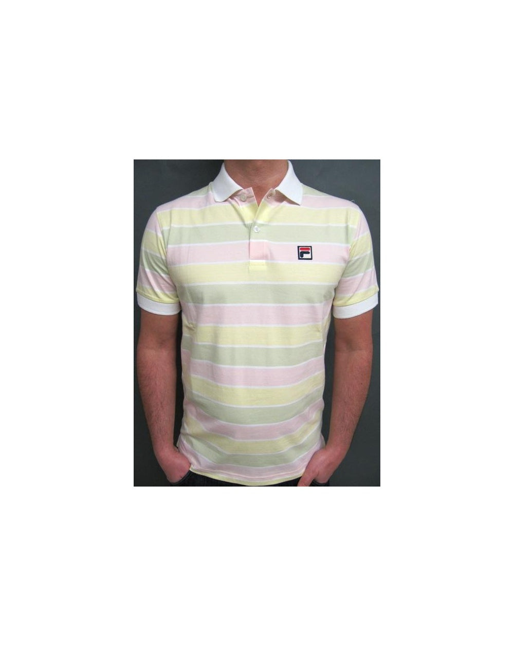 Fila Vintage Smuggler Striped Polo White/Yellow/Pink/Green