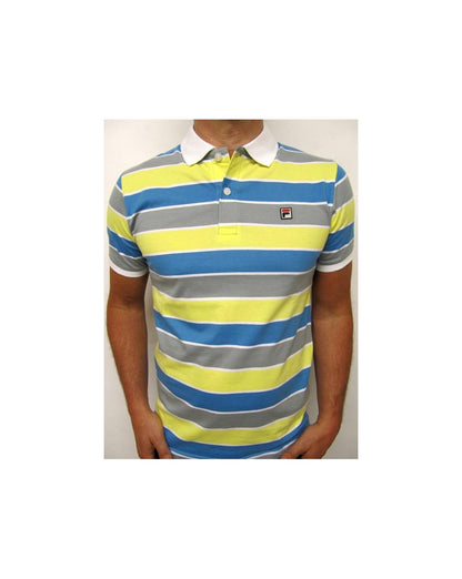 Fila Vintage Smuggler Poloshirt mit Streifen Gelb/Blau/Grau
