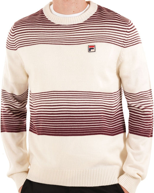 Fila Vintage Fila Vintage Stripe Crew Strickpullover Gardenia/Port