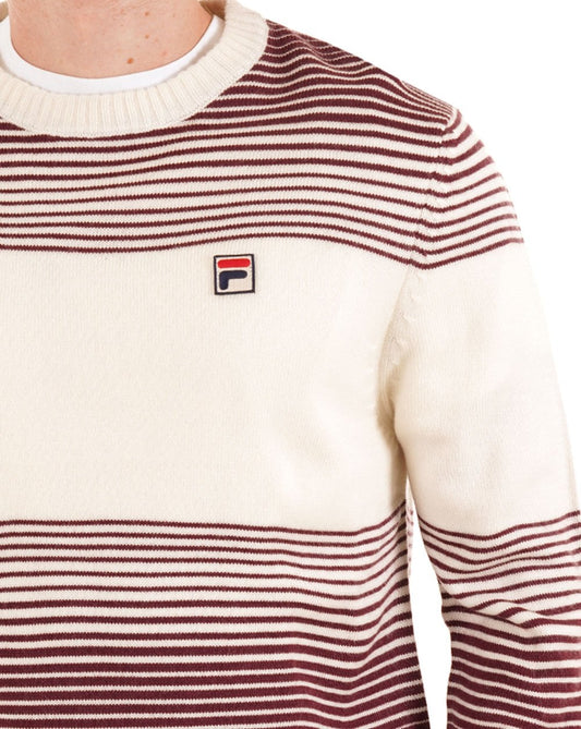 Fila Vintage Fila Vintage Stripe Crew Strickpullover Gardenia/Port