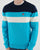 Fila Vintage Striped Crew Knit Aqua Navy White