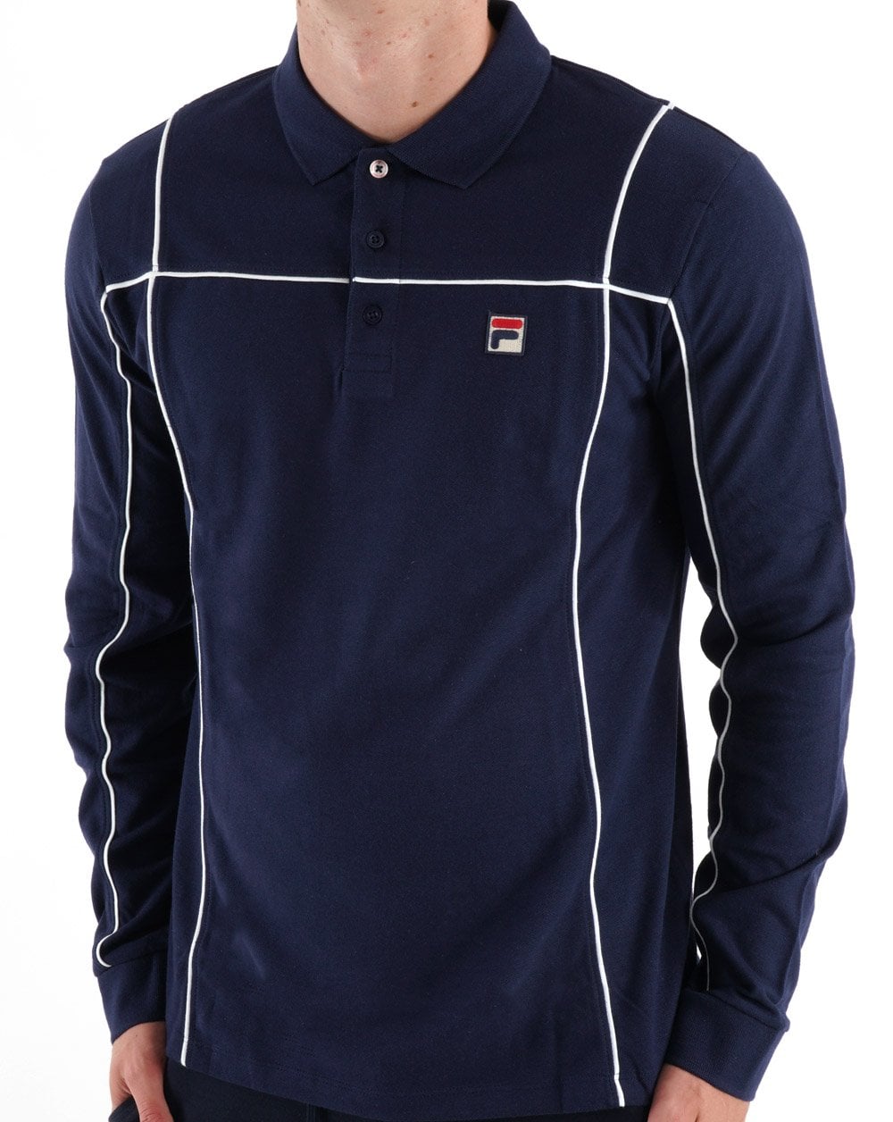 Fila Vintage Talon Terrinda LS Poloshirt Marineblau/Weiß