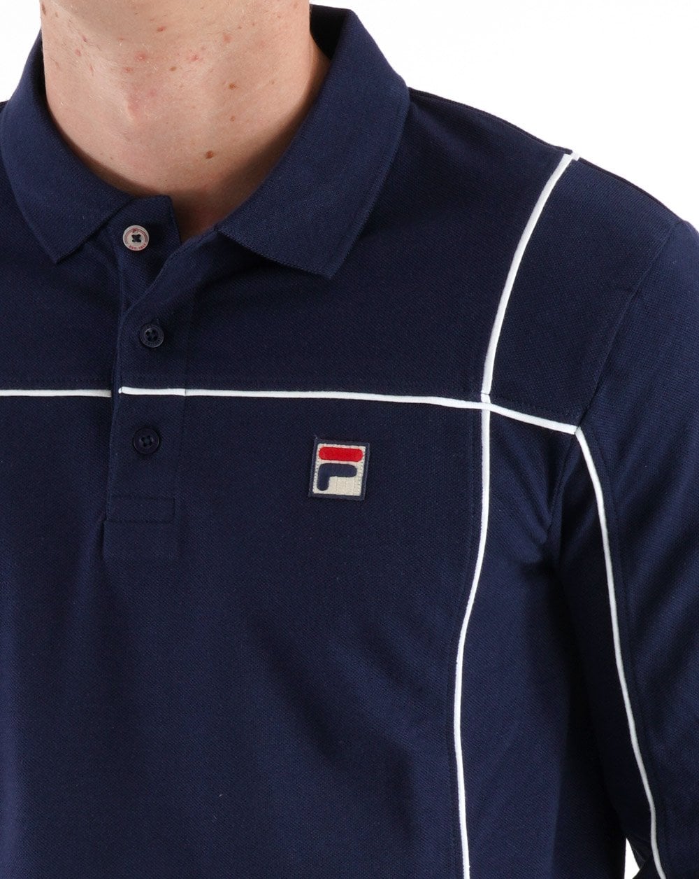 Fila Vintage Talon Terrinda LS Poloshirt Marineblau/Weiß