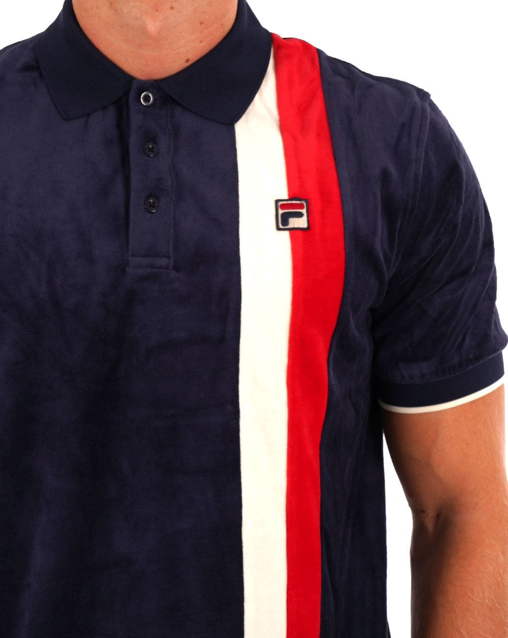 Fila Vintage Terra Velours-Poloshirt, Marineblau
