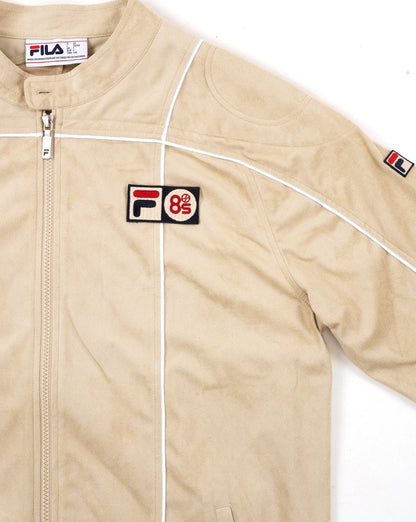 Fila Vintage Terrinda MK3 Pro Track Top mit Badge, Knochenweiß