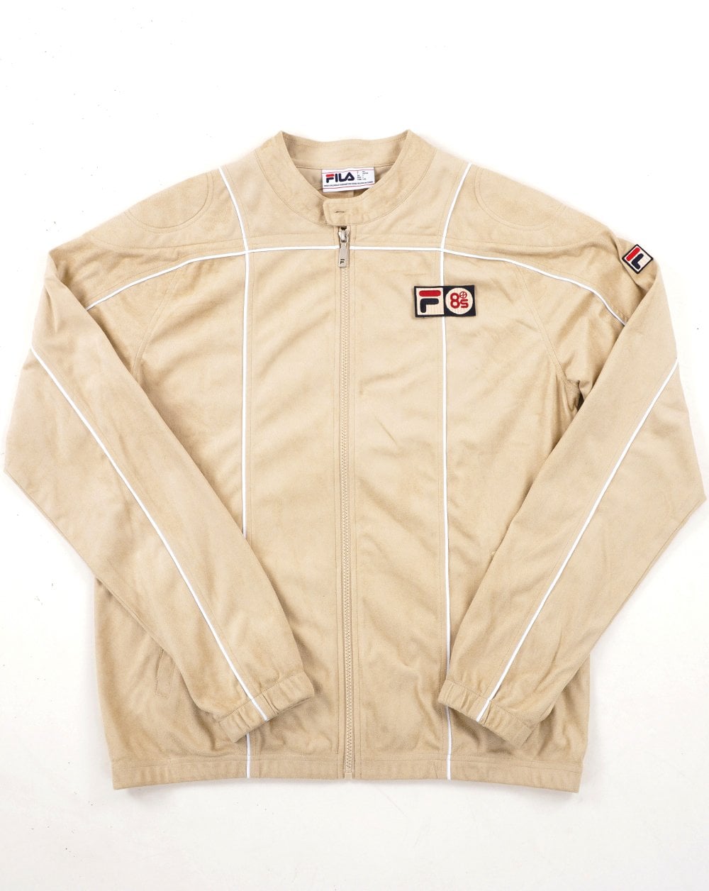 Fila Vintage Terrinda MK3 Pro Track Top mit Badge, Knochenweiß
