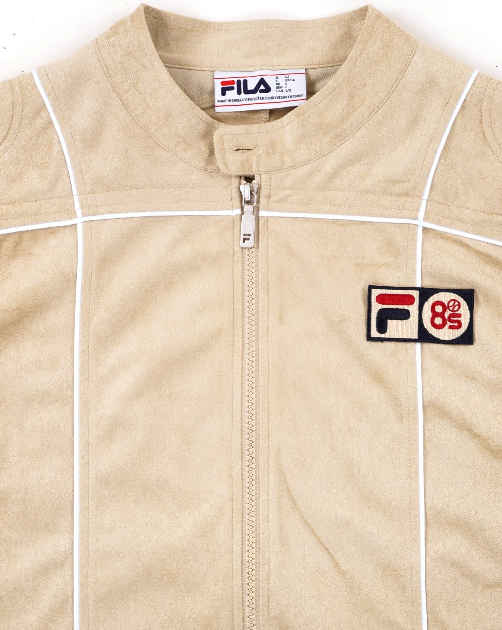 Fila Vintage Terrinda MK3 Pro Track Top mit Badge, Knochenweiß